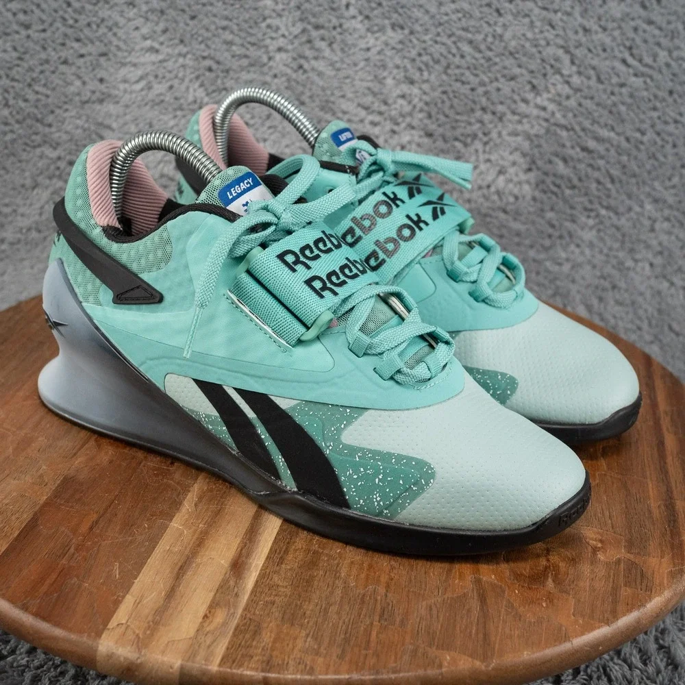 Reebok Legacy Lifter II Blue Teal Weightlifting Gym Training Women's Sz 8 GY6382